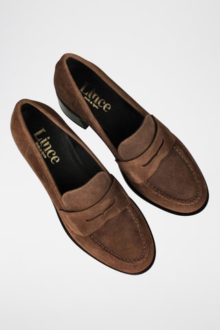 Mocassins à talons en nubuck Marvel - Marron