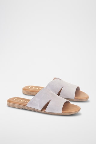 Mules en nubuck Menorca - Gris clair