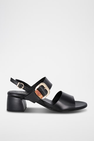 Sandales à talons en cuir Selma - Noir