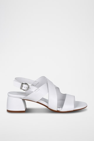 Sandales à talons en cuir Selma - Blanc