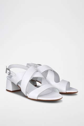 Sandales à talons en cuir Selma - Blanc