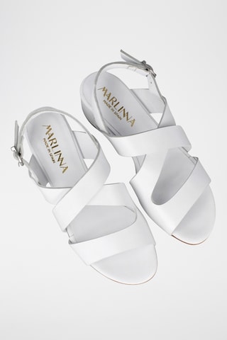 Sandales à talons en cuir Selma - Blanc