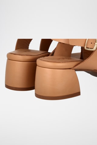Sandales à talons en cuir Selma - Camel