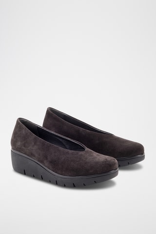 Ballerines compensées en nubuck Cherry - Gris foncé