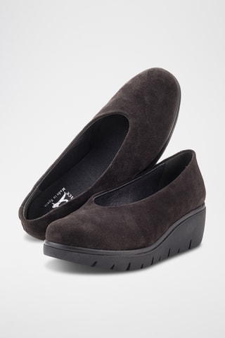 Ballerines compensées en nubuck Cherry - Gris foncé