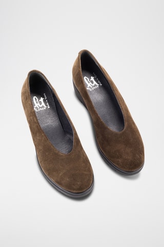 Ballerines compensées en nubuck Cherry - Kaki