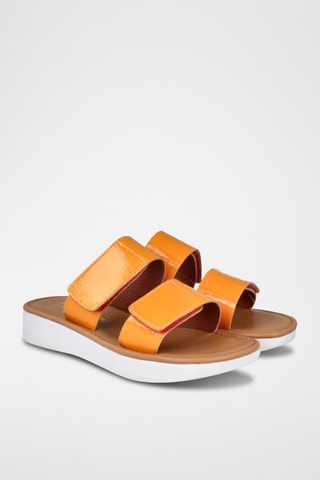 Mules en cuir verni Tokio - Orange