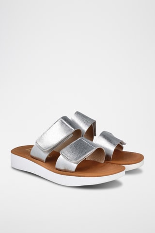 Mules en cuir Tokio - Argenté