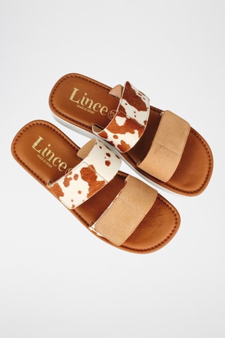 Mules en cuir Tokio - Marron et marron clair