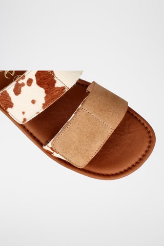 Mules en cuir Tokio - Marron et marron clair