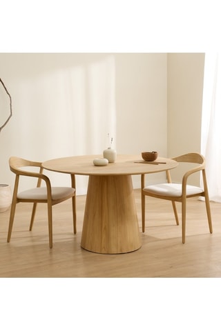 Mesa de jantar em madeira de sungkai - 120 x 75 x 120 cm