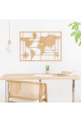 Decoração de parede - 100 x 70 x 1 cm - Imitação de madeira