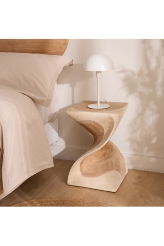 Mesa de cabeceira em madeira de Trembesi - 30 x 45 x 30 cm