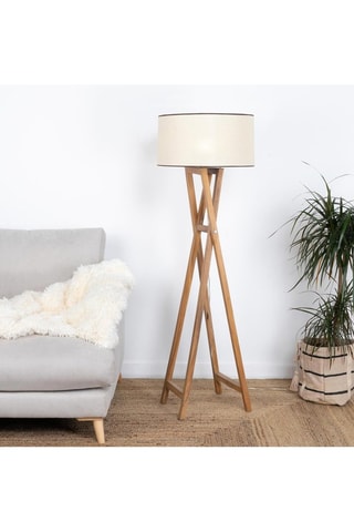 Candeeiro de pé em madeira de sungkai - Natural