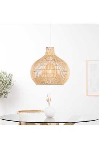 Candeeiro suspenso em vime - Natural