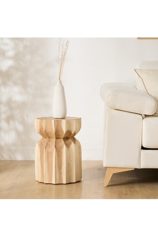 Mesa de cabeceira em madeira de trembesi - 34 x 45,5 x 34 cm