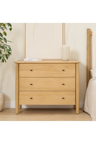 Cómoda de 3 gavetas em madeira de sangkai - 100 x 79 x 45 cm