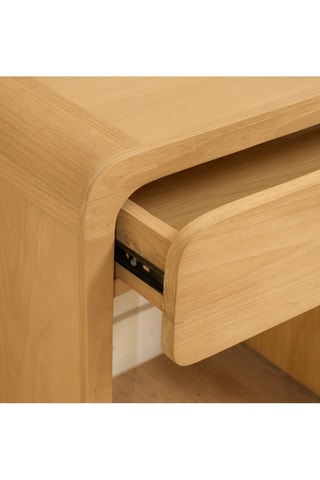 Mesa de cabeceira de 1 gaveta em madeira de sungkai - 53,5 x 59,5 x 36 cm