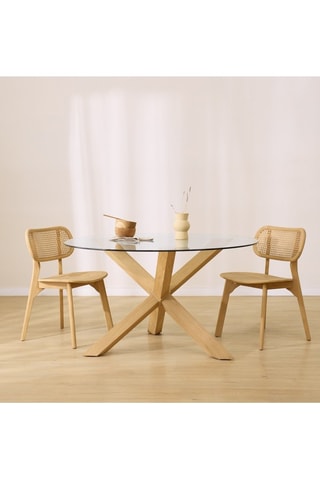 Mesa de jantar em madeira de sungkai - 120 x 77 x 120 cm