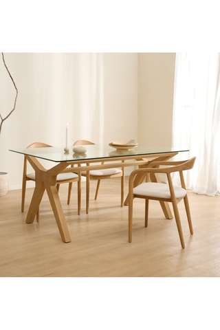 Mesa de jantar em madeira de sungkai - 140 x 75 x 90 cm