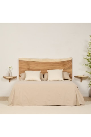 Mesa de cabeceira de parede em madeira de trembesi - 43 x 18,5 x 25 cm