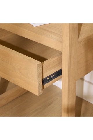 Mesa de cabeceira 1 gaveta em madeira de sungkai maciço - 45 x 60 x 36 cm