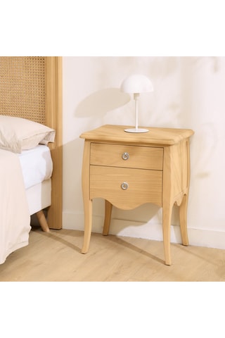 Mesa de cabeceira 2 gavetas em madeira de sungkai - 52 x 64,5 x 36,5 cm