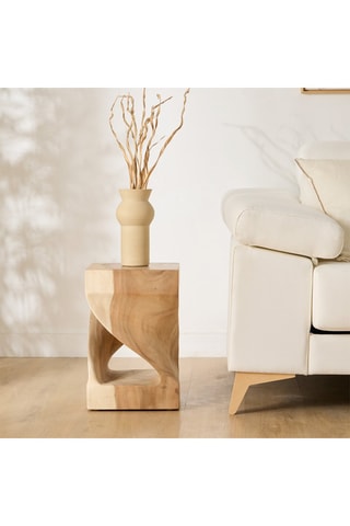 Mesa de apoio em madeira de trembesi - 30 x 45 x 30 cm