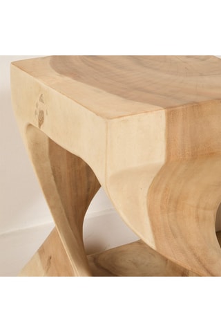 Mesa de apoio em madeira de trembesi - 30 x 45 x 30 cm