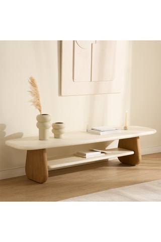 Consola em madeira de sungkai maciça - 180 x 40 x 50 cm