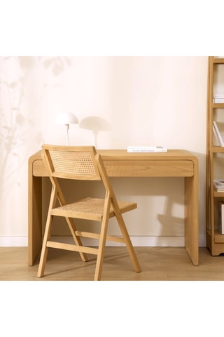 Secretária 1 gaveta em madeira de sungkai maciça - 120 x 77 x 60 cm