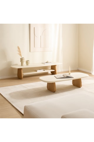 Mesa de centro em madeira de sungkai maciça - 135 x 32 x 56 cm