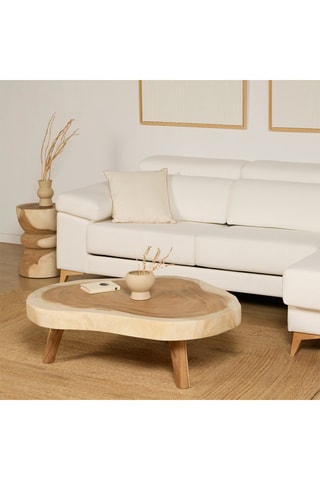 Mesa de centro extensível em madeira maciça de Trembesi - 70/75 x 75/80 cm