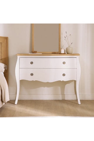 Cómoda 2 gavetas em madeira de Sungkai - 108 x 82 x 42,5 cm