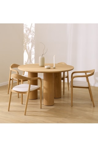 Mesa de jantar em madeira de sungkai - 130 x 78 x 130 cm