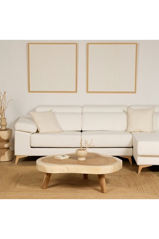 Mesa de centro extensível em madeira maciça de Trembesi - 85/90 x 80/88 cm