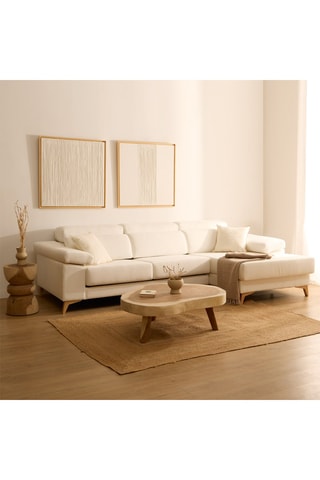 Mesa de centro extensível em madeira maciça de Trembesi - 85/90 x 80/88 cm