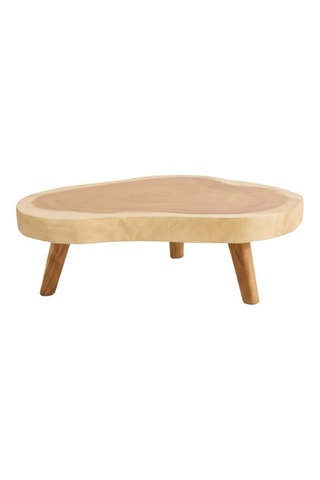Mesa de centro extensível em madeira maciça de Trembesi - 85/90 x 80/88 cm