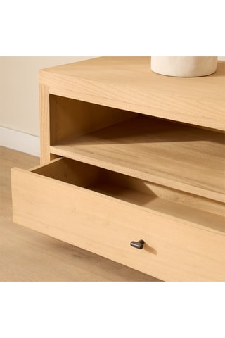 Móvel TV 2 gavetas em madeira de Sungkai - 180 x 47,5 x 44 cm