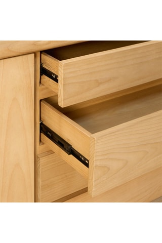 Aparador 1 porta em madeira de Sungkai - 145 x 80 x 42 cm