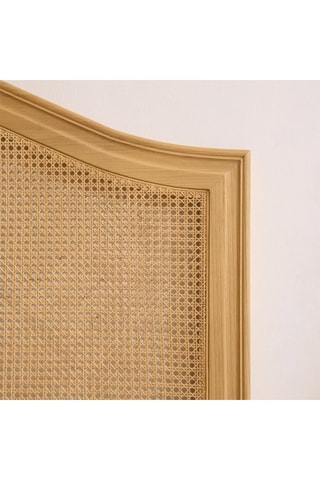 Cabeceira de cama em madeira de sungkai e rotim - 160 x 130 x 3,5 cm