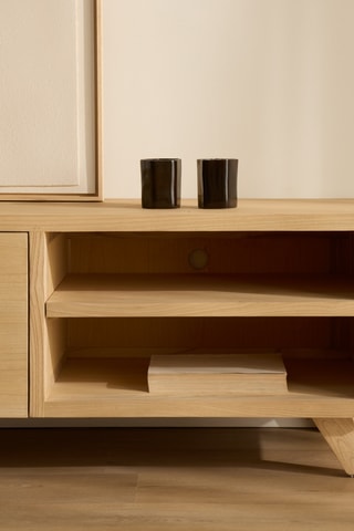 Móvel de TV 2 portas em madeira de sungkai - 180 x 45 x 47,5 cm