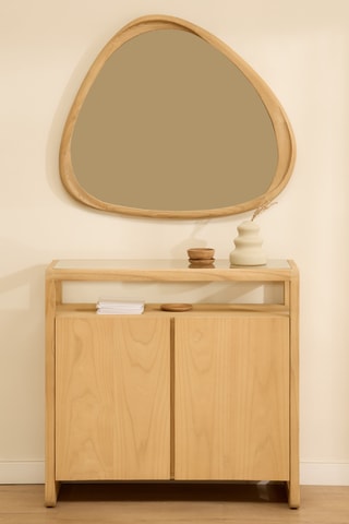 Consola 2 portas em madeira de sungkai - 90 x 36 x 85 cm