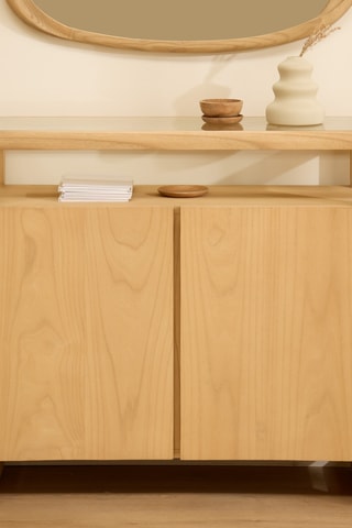 Consola 2 portas em madeira de sungkai - 90 x 36 x 85 cm