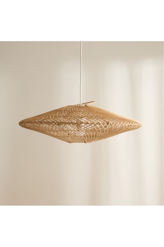 Candeeiro suspenso em rotim - Bege -