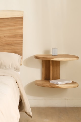 Mesa de cabeceira em madeira trembesi - 52 x 37 x 36 cm