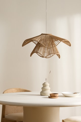 Candeeiro suspenso em rotim - Bege -