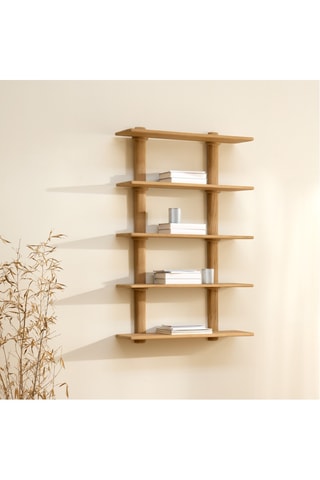 Estante 5 níveis em madeira de sungkai - 126 x 80 x 20 cm