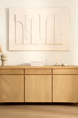 Móvel 3 portas em madeira de sungkai - 180 x 42 x 80 cm