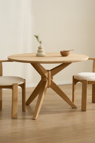 Mesa de refeição em madeira de sungkai - 135 x 135 x 75 cm